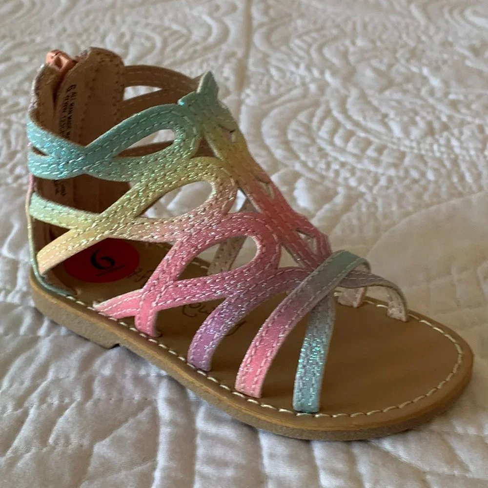 🎉❤️HP❤️🎉 CYNTHIA ROWLEY Little Girl's Sandals, Multicolor,‎ Size: 6